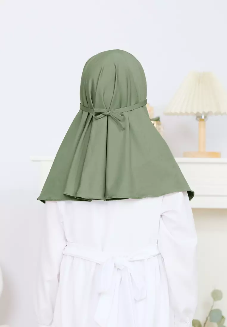 Cotton Bee - Alisha Hijab Instan Anak | Bergo Kerudung Tali Anak - L