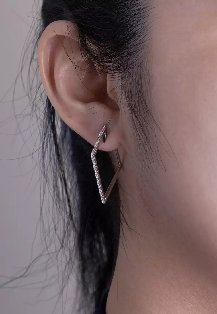 White gold diamond earrings hoops new arrivals