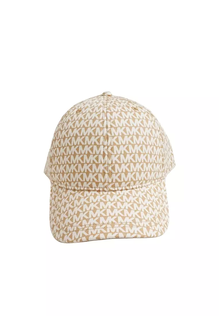 Michael Kors Logo Print Baseball Caps Adjustable In Bone JU200046G3