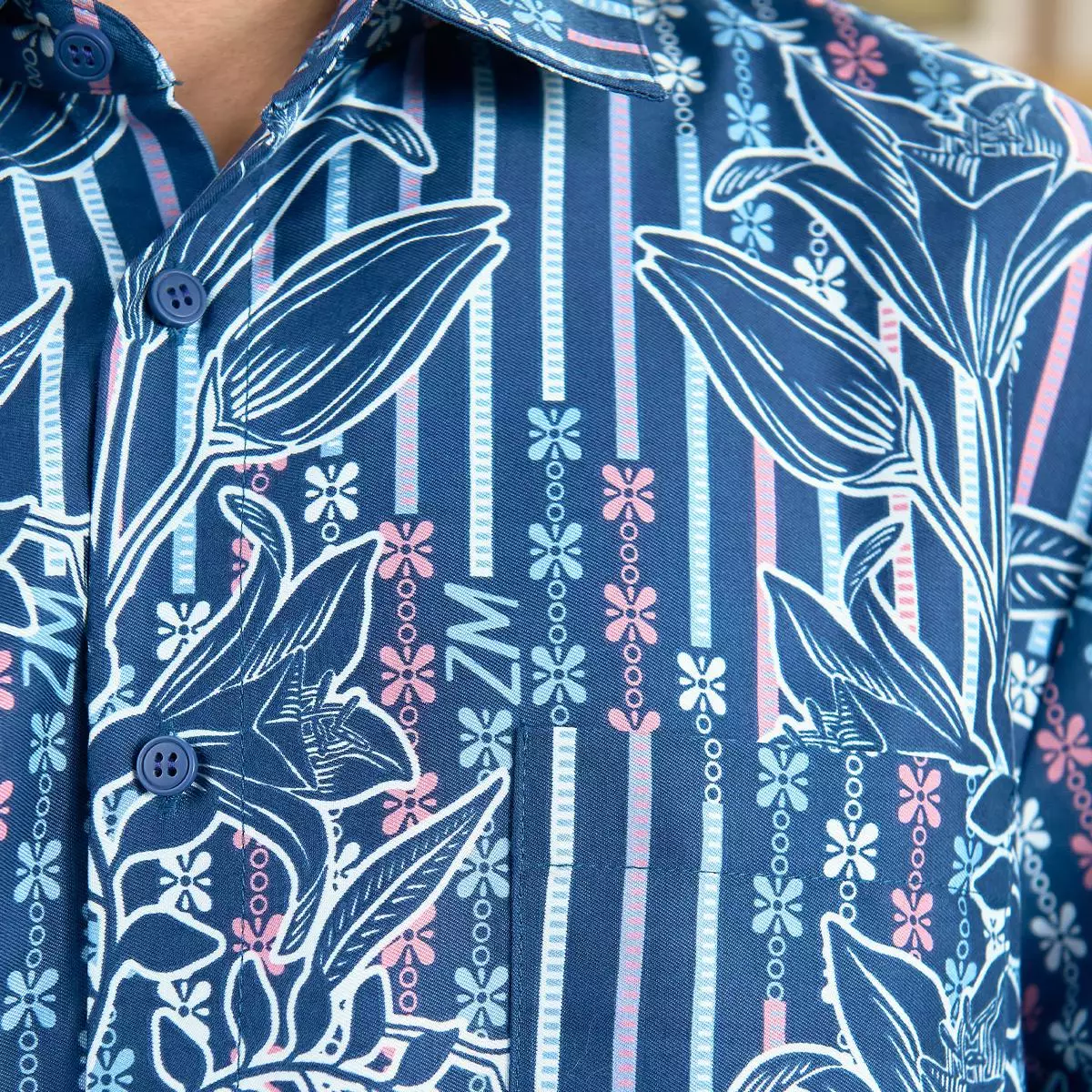 ZM Zaskia Mecca - Ralton Blue | Kemeja Koko Pria Panjang | Primadona Series Lilya Raya