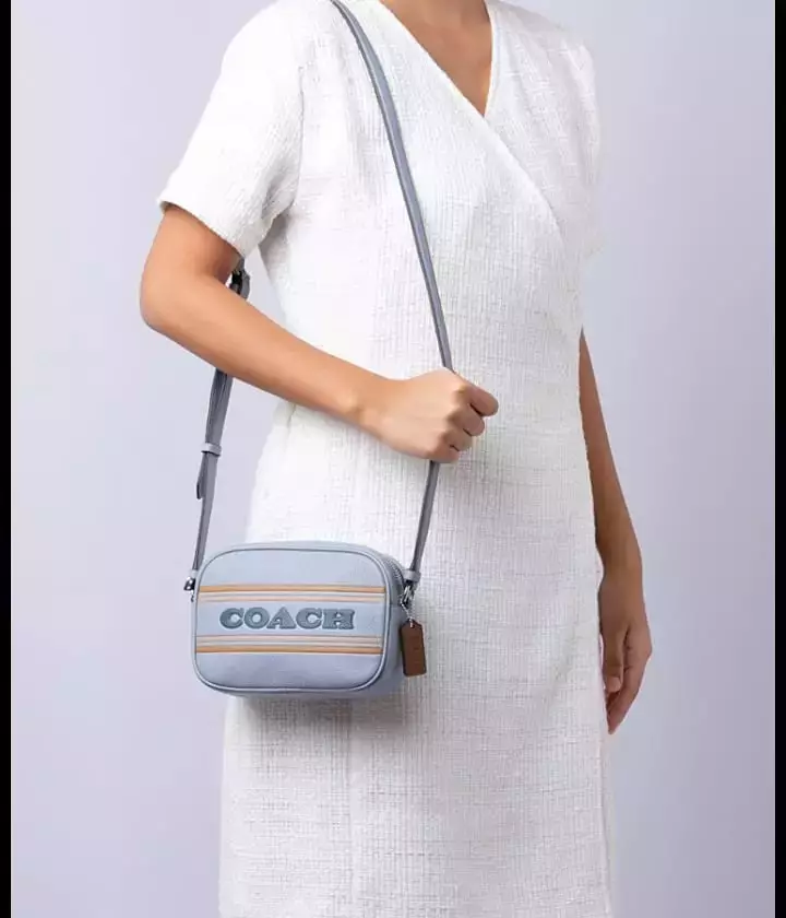 CH308 Jamie Stripe Mini Camera Bag Grey Mist Multi