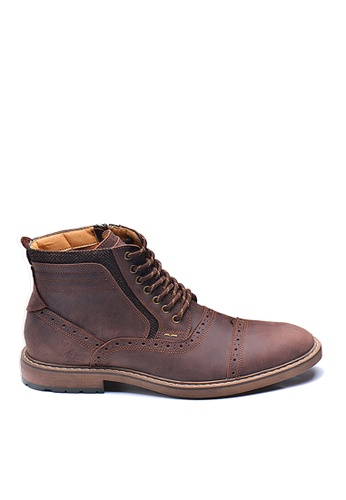 Twenty Eight Shoes brown VANSA  Trendy Retro Leather Mid Boots VSM-B2019806 6578FSHBA02FF1GS_1