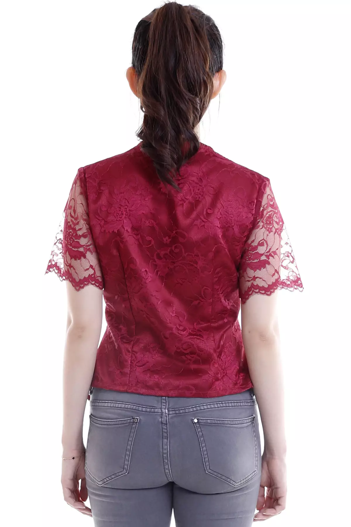 Sinok Brukat Wine Kebaya