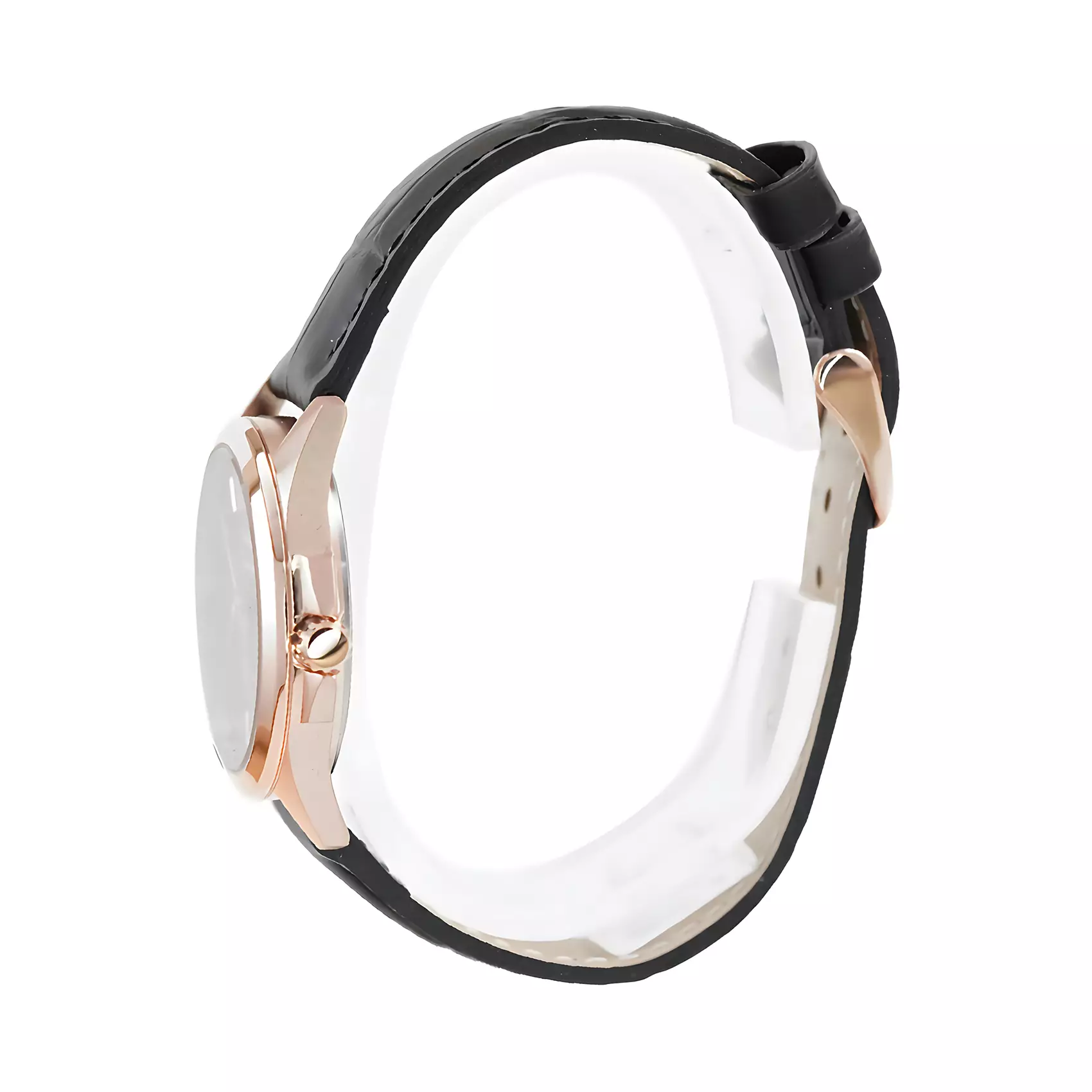 Alexandre Christie - Jam Tangan Analog Wanita - Rose Gold Case - Black Leather Strap - 1031 LDLRGBA