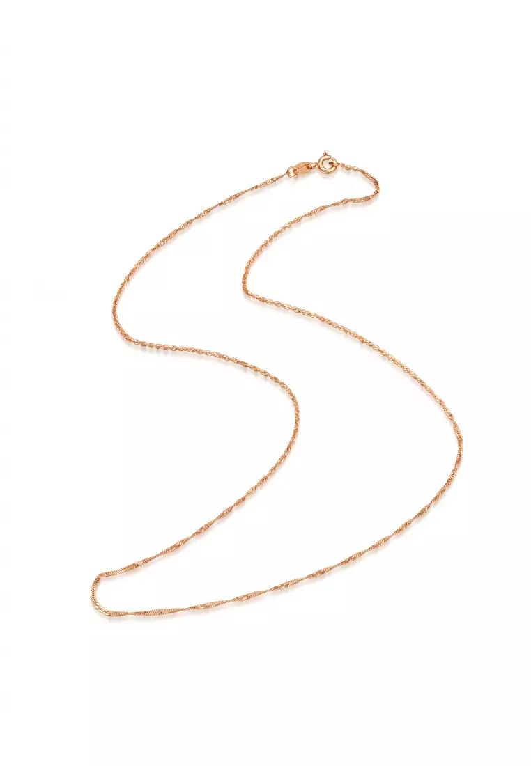 18K Rose Gold Rope Chain Necklace for Women 03818N