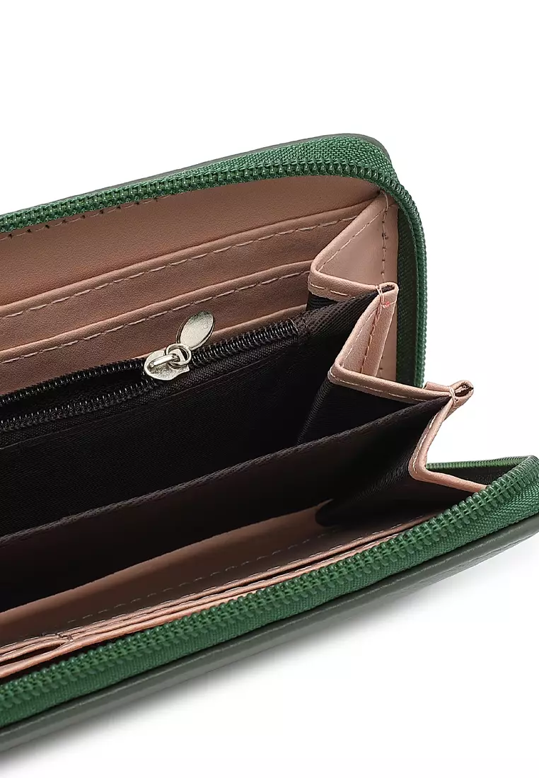 Women's Long Zipper Wallet - Green
