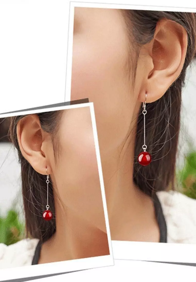 Red and sale black earrings