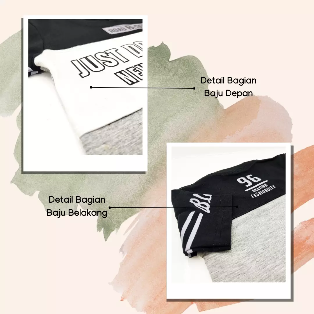 Wakakids Baju Atasan Kaos Anak Laki Laki Usia 1 Tahun Hingga 4 Tahun T-shirt Motif Just Do It 3936 Turkis