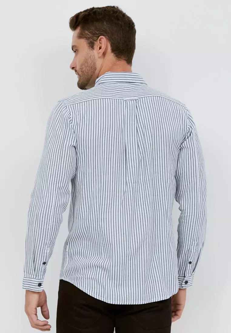 Used 1968 - Industrie Kemeja Pria Lengan Panjang Ball Wash