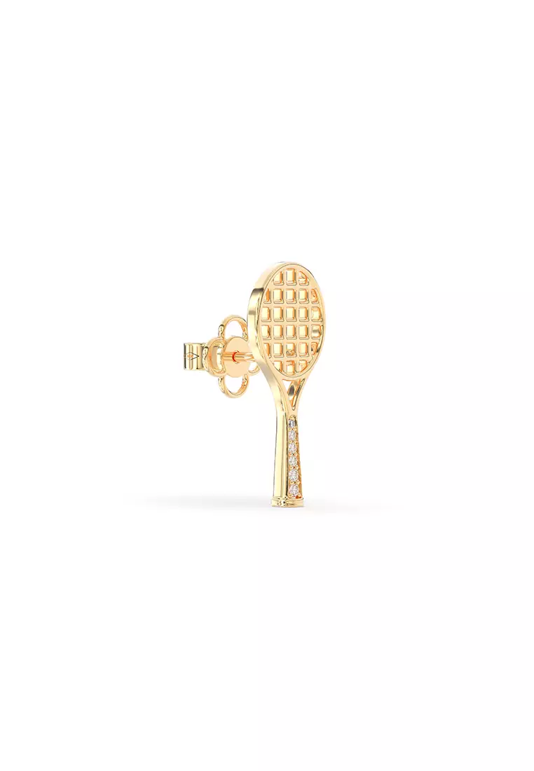 Racket & Ball Duo Stud Earrings in Vermeil Yellow Gold D/E-VVS/VS (0.37ct TDW)