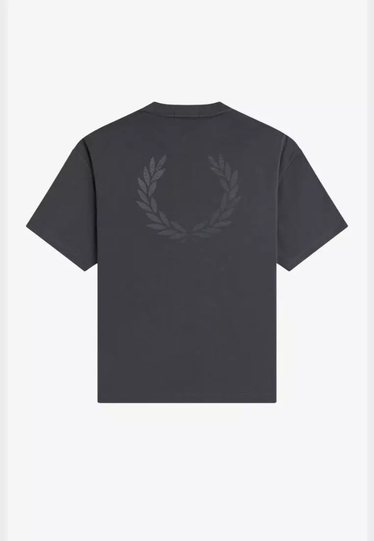 Fred Perry M2474 Back Print Laurel Wreath T-Shirt (Anchor Grey)