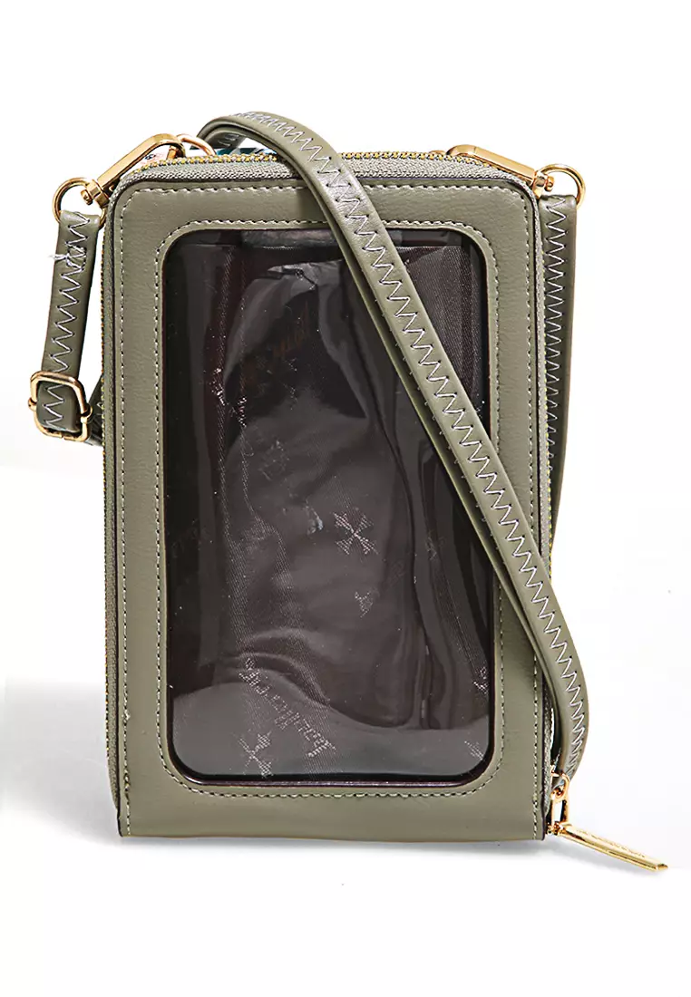 Sling Bag Tas Selempang Wanita Flower Motive Many Pocket Material Leather ORIGINAL