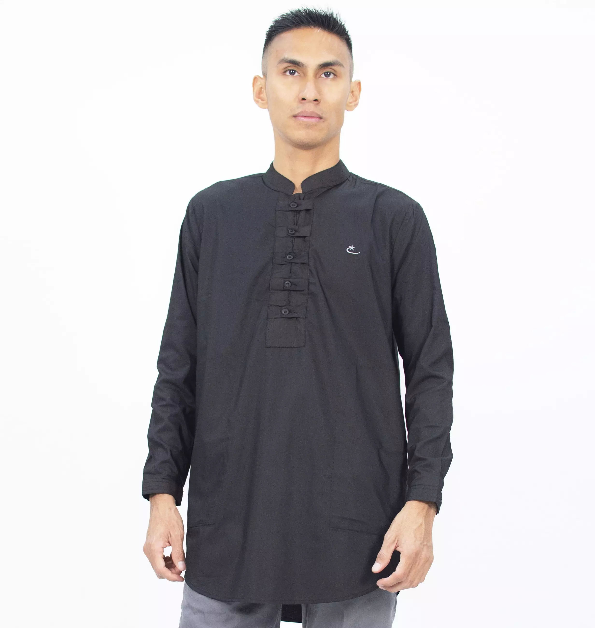 SHAMS Outfit Idul Fitri Outfit Lebaran Baju Lebaran Busana Muslim Pria Fashion Muslim Pria - HITAM