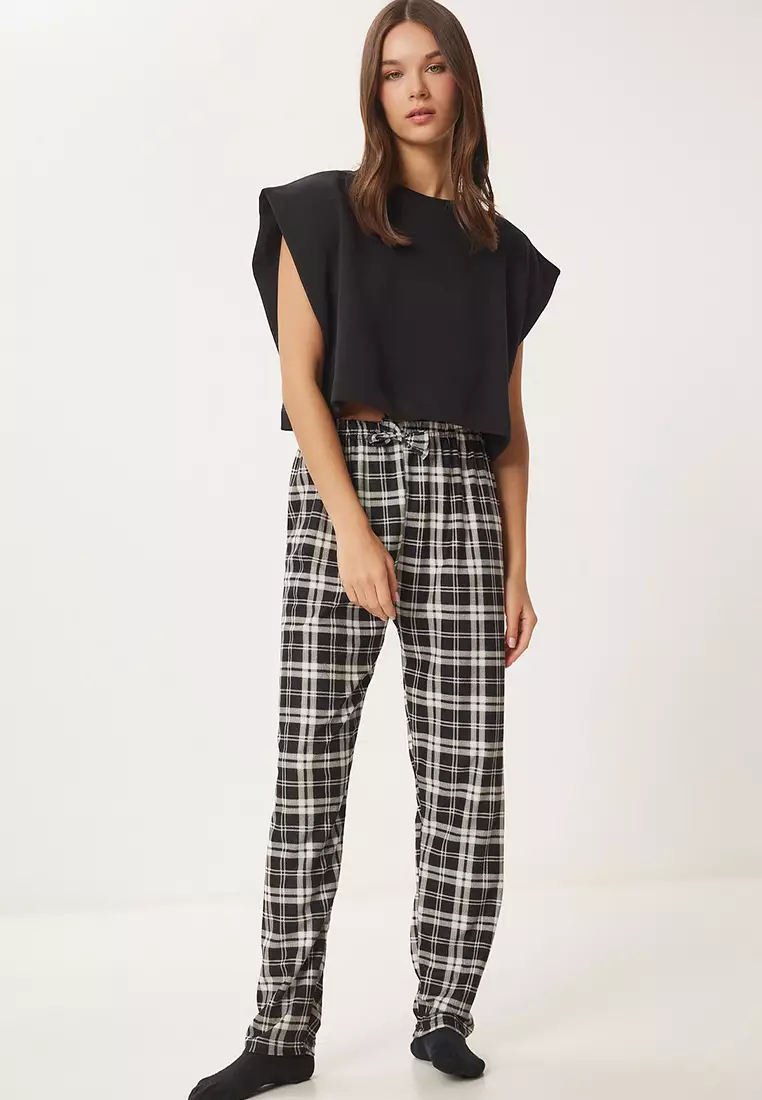 Patterned Soft Texture Knitted Pajama Bottoms