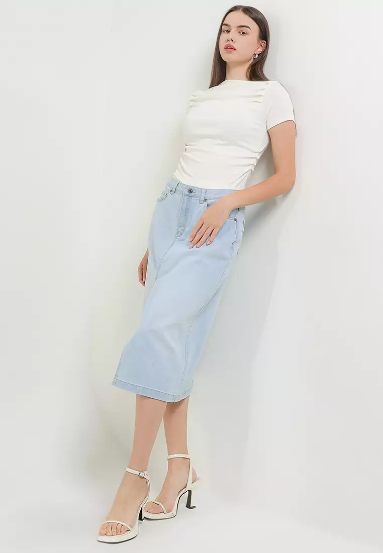 Louby Denim Midi Skirt