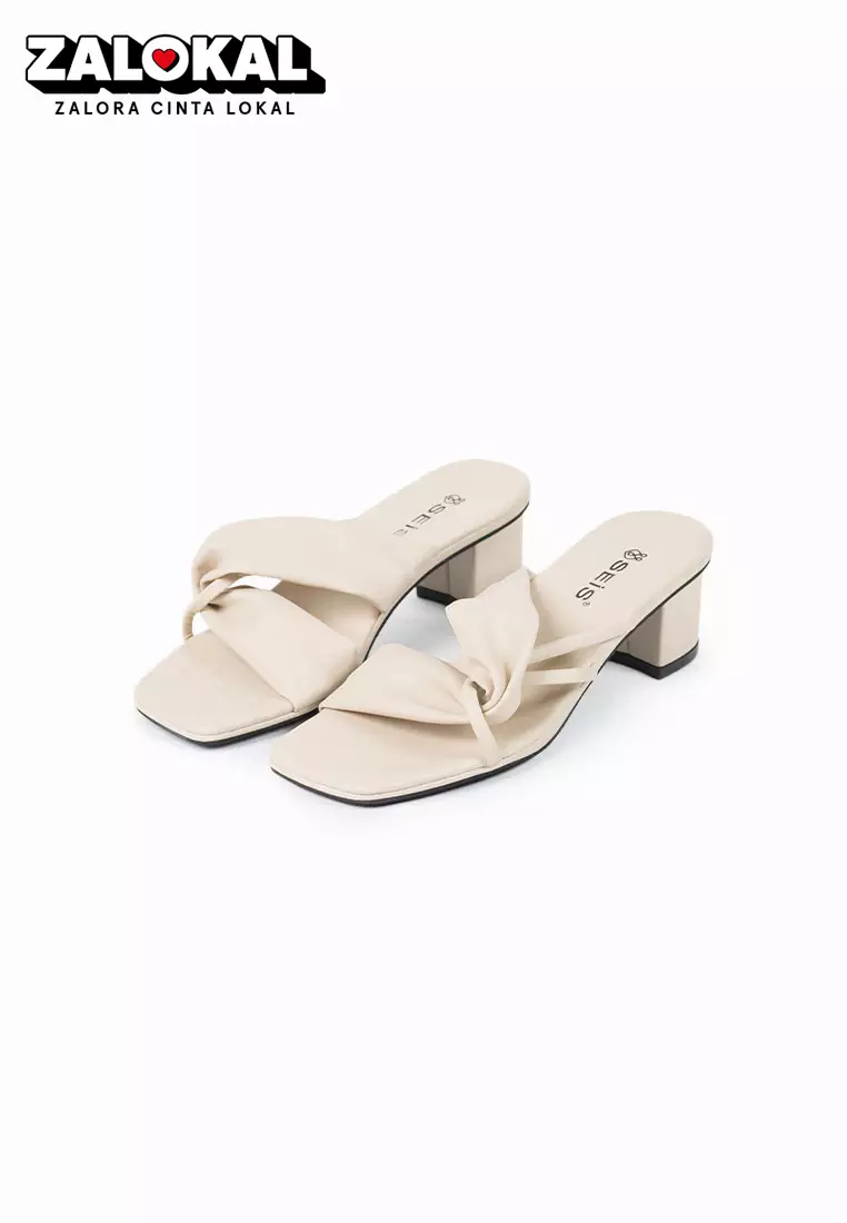 Seis Elora Sandal Heels Wanita 5 Cm-CREAM