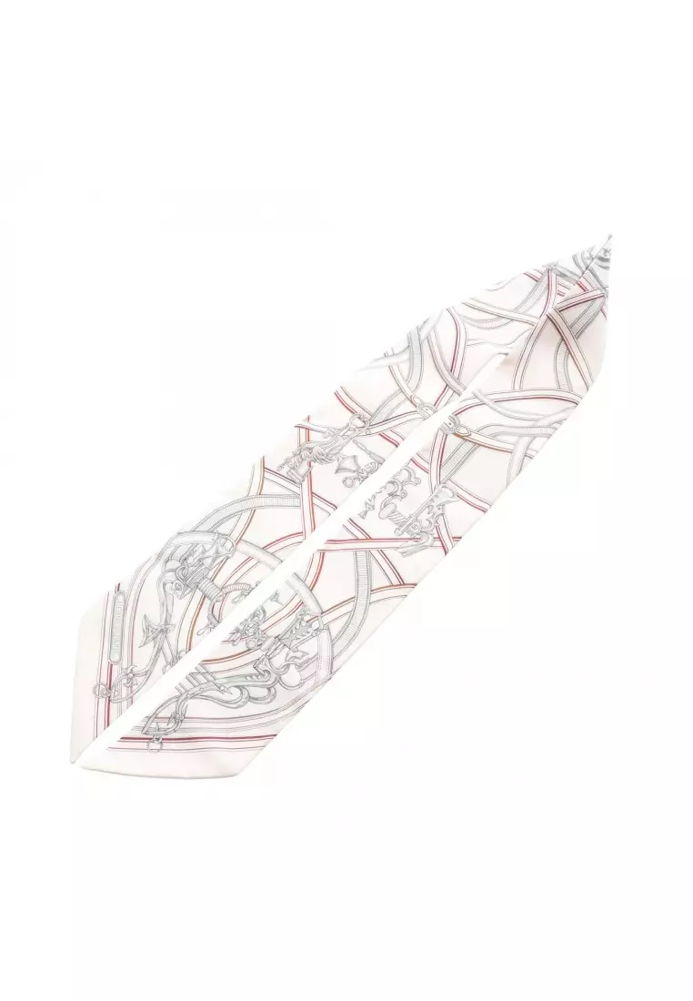 Buy Hermès Pre-Loved Hermès twilly HARNAIS LEGENDAIRE ribbon scarf silk ...