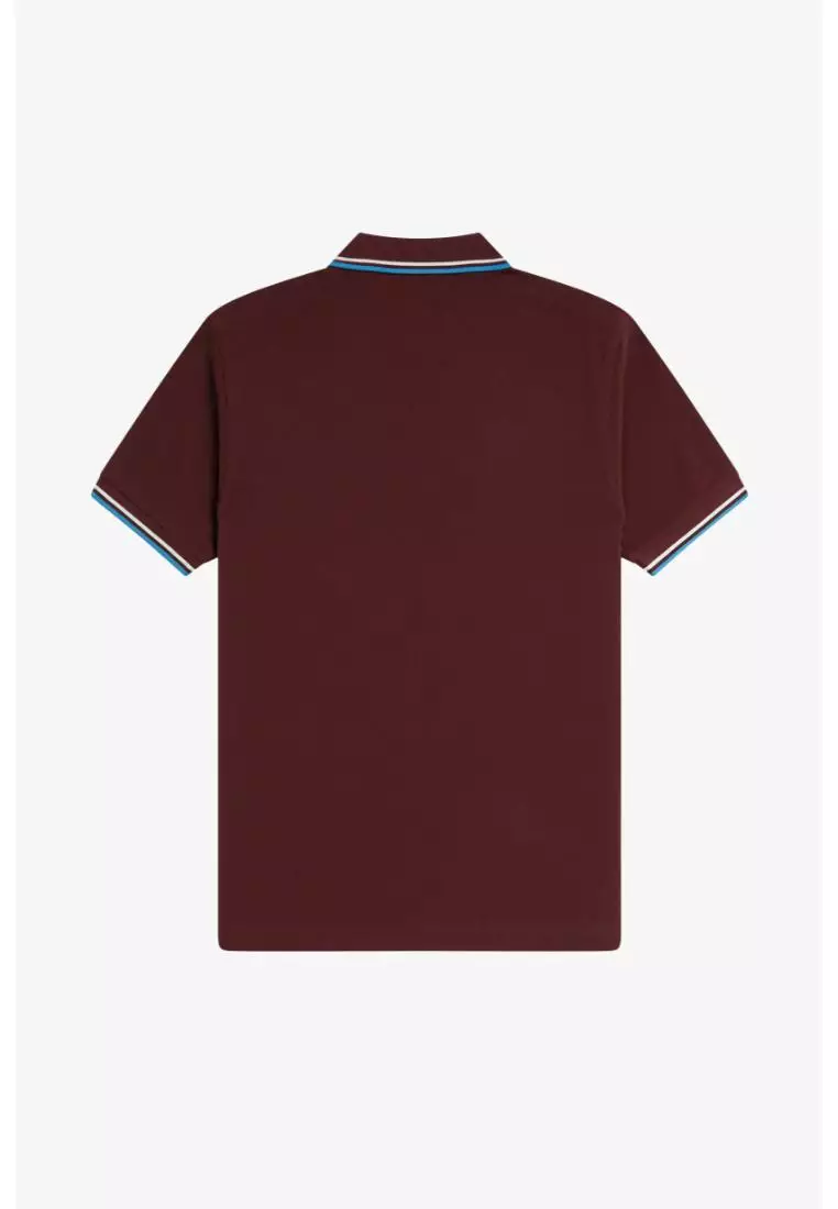 Fred Perry M3600 Twin Tipped Fred Perry Shirt (Oxblood / Ecru / Court Blue)