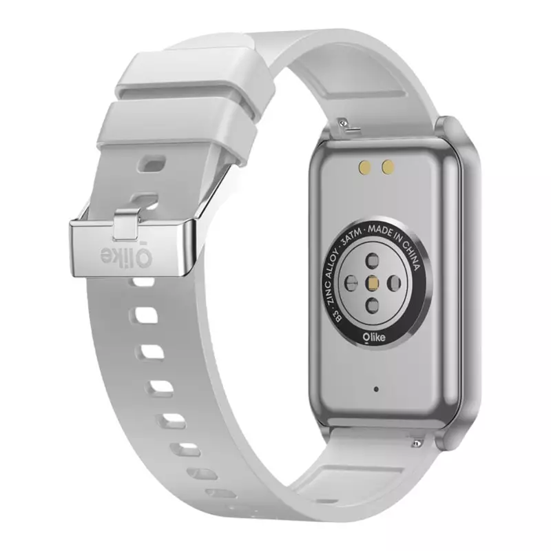 Jam Tangan Unisex Olike Smartband B3 Active Sport 20 Day Battery Life Silver Rubber Strap