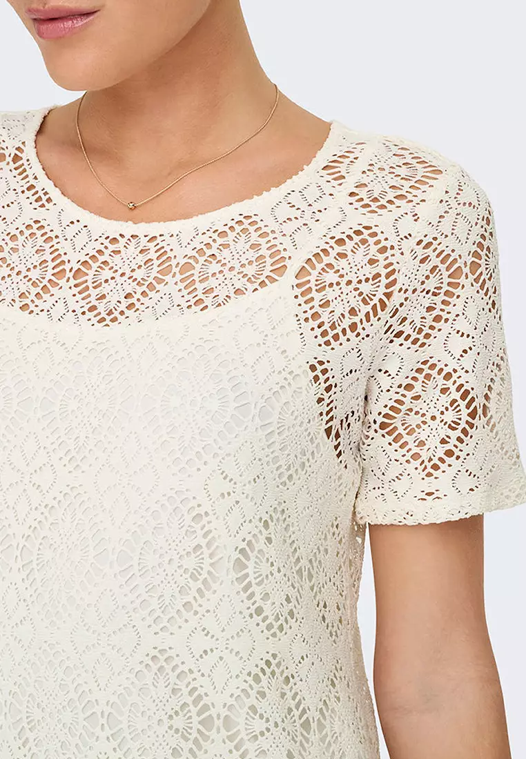 Short Sleeve Lace Dress