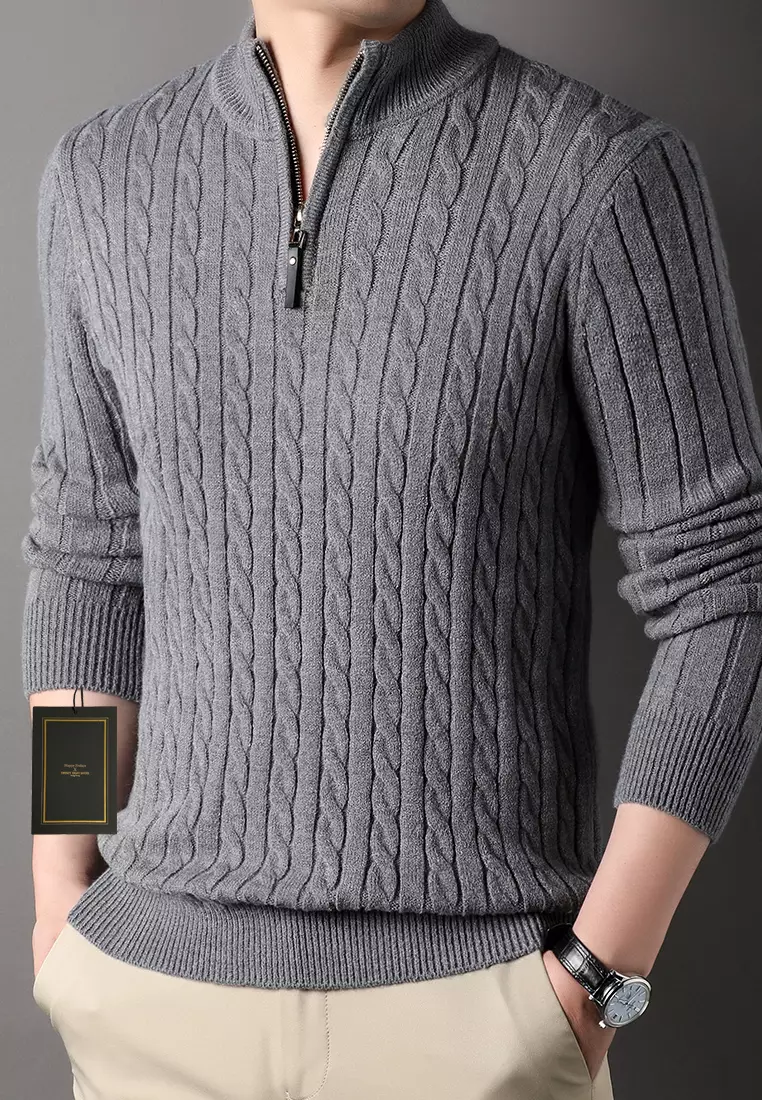 Stand Collar Knitted Sweater BD8511