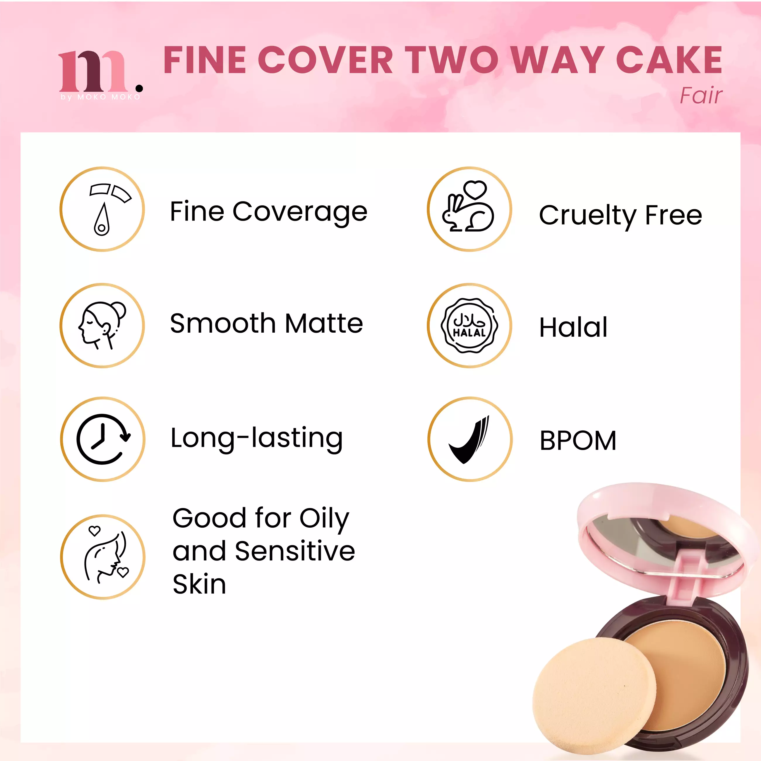 Moko Moko Fine Cover Two Way Cake - Natural