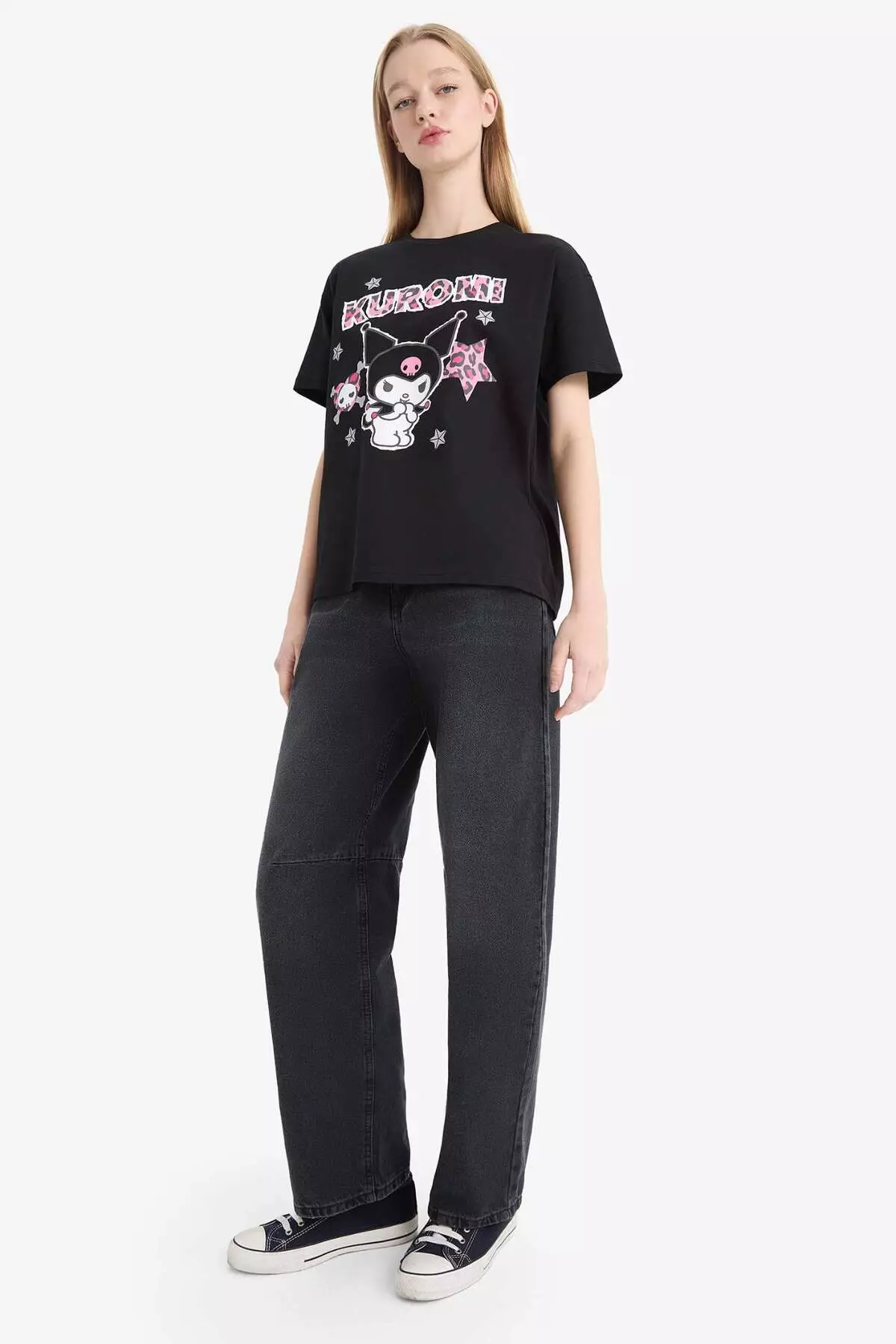 Coool Kuromi Oversize Wide Fit Crew Neck Short Sleeve T-Shirt F1949Ax25Sm