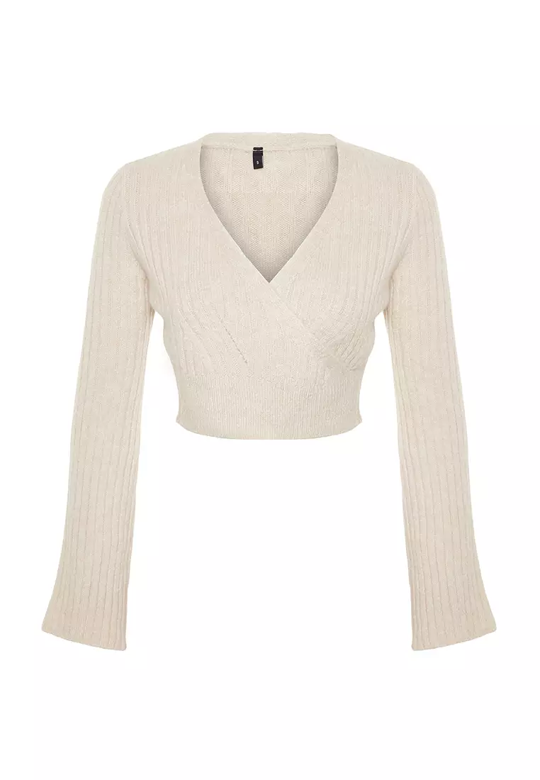 Stone Crop Soft Textured Double Breasted Knitwear Sweater TWOAW24KZ00381