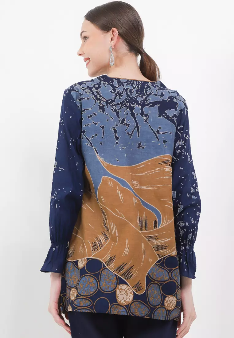 Batu Blouse Batik Premium Wanita Casual Modern