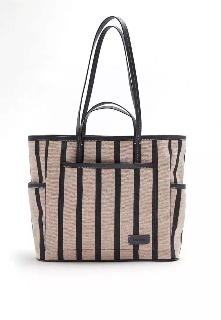 Buy & Other Stories Large Leather Trimmed Canvas Tote Bag Online