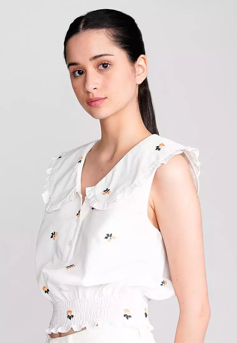 Smocked hem blouses sales