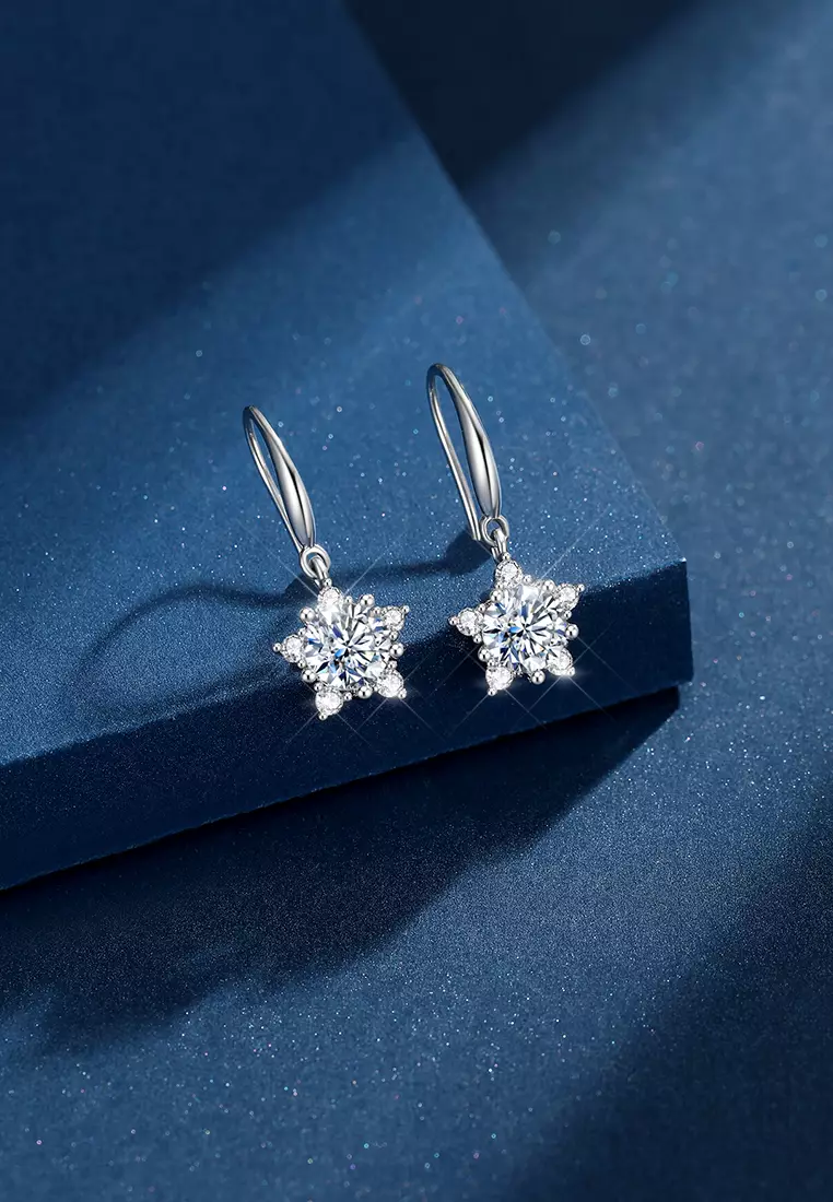 Anting Wanita E001 Berlian Perhiasan Fashion Elegant Antingan Anting Giwang Dilapisi Platinum Earrings