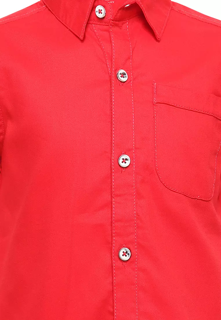 Qna Boy Betzalel Kemeja Pendek Anak Merah