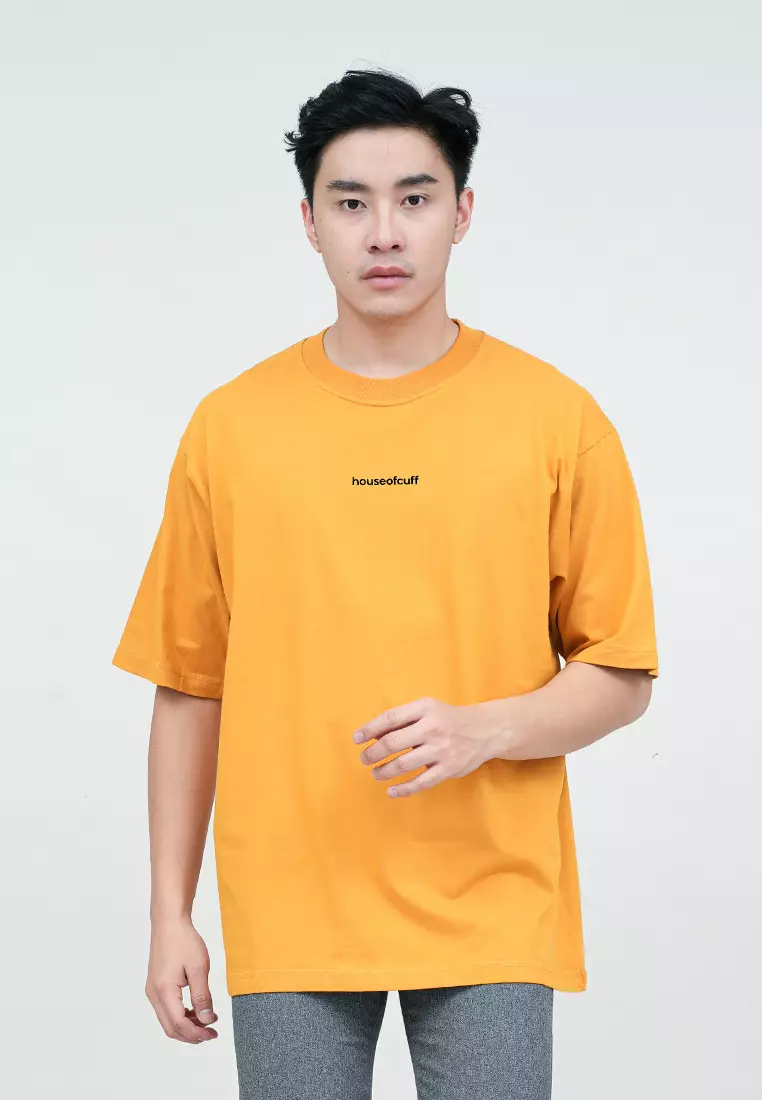 Houseofcuff Kaos Oversized T-shirt Pria Unisex Tebal Oversize Mustard