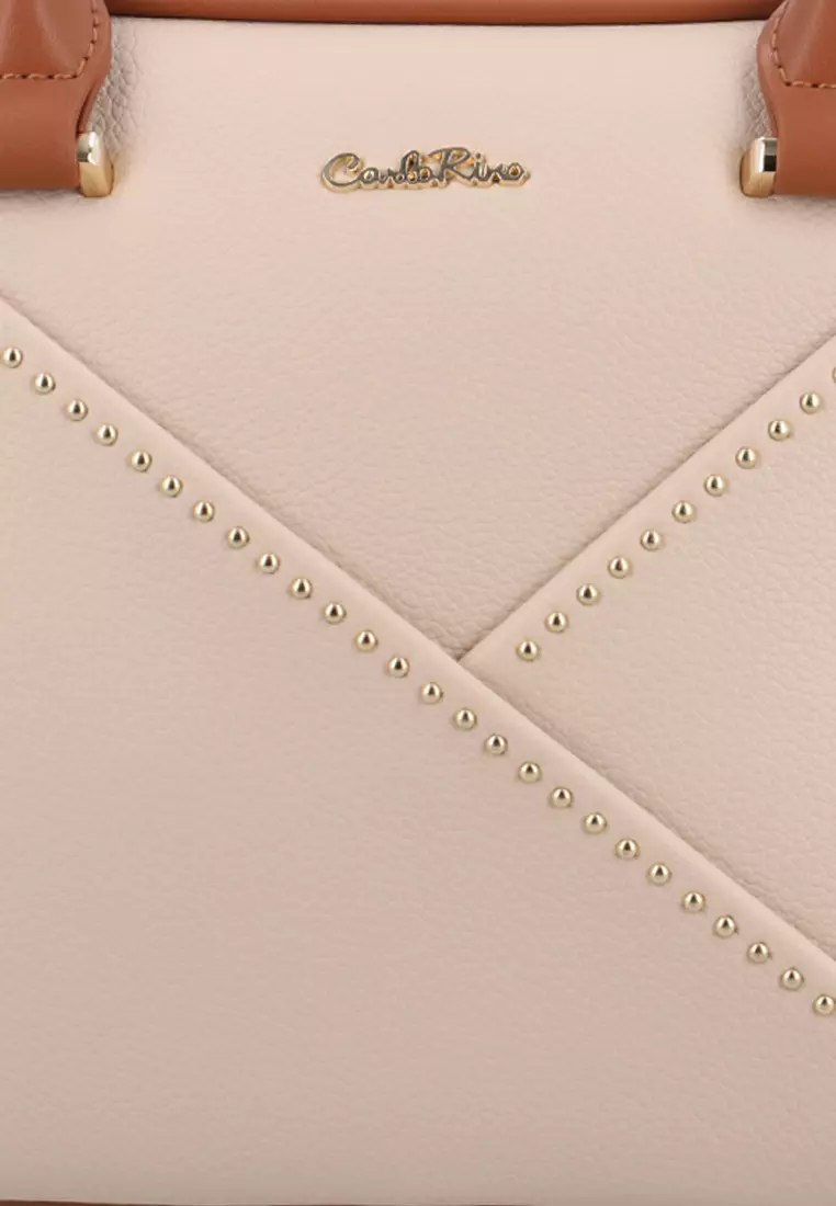 CR Chestnut Glint Top Handle Bag - Beige