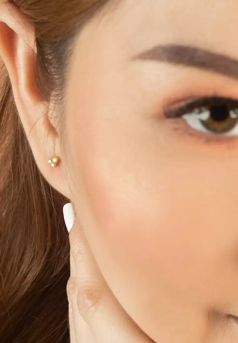 Diamond Mini Cluster Studs 14k Gold