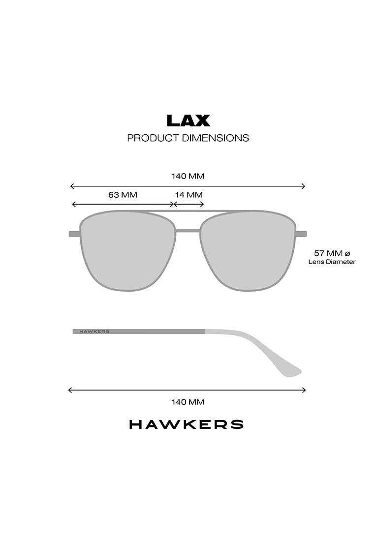 HAWKERS Gold Clear Blue LAX Sunglasses for Men and Women. UV400 Protection. Official Product Designed in Spain