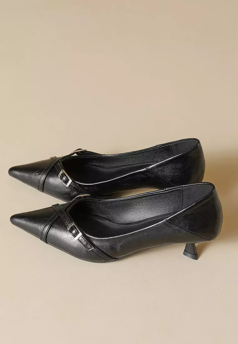 4.5CM Cross Strap Kitten Heel Pumps WW739-5