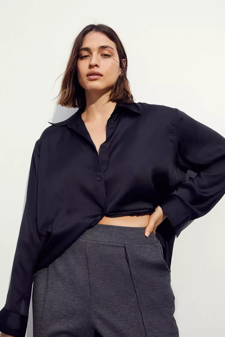 High-waisted tailored trousers