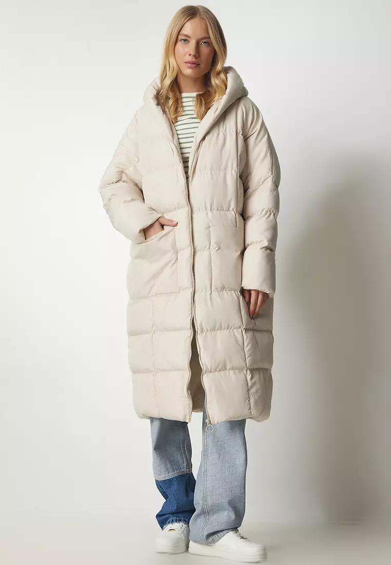 Hooded Long Inflatable Coat