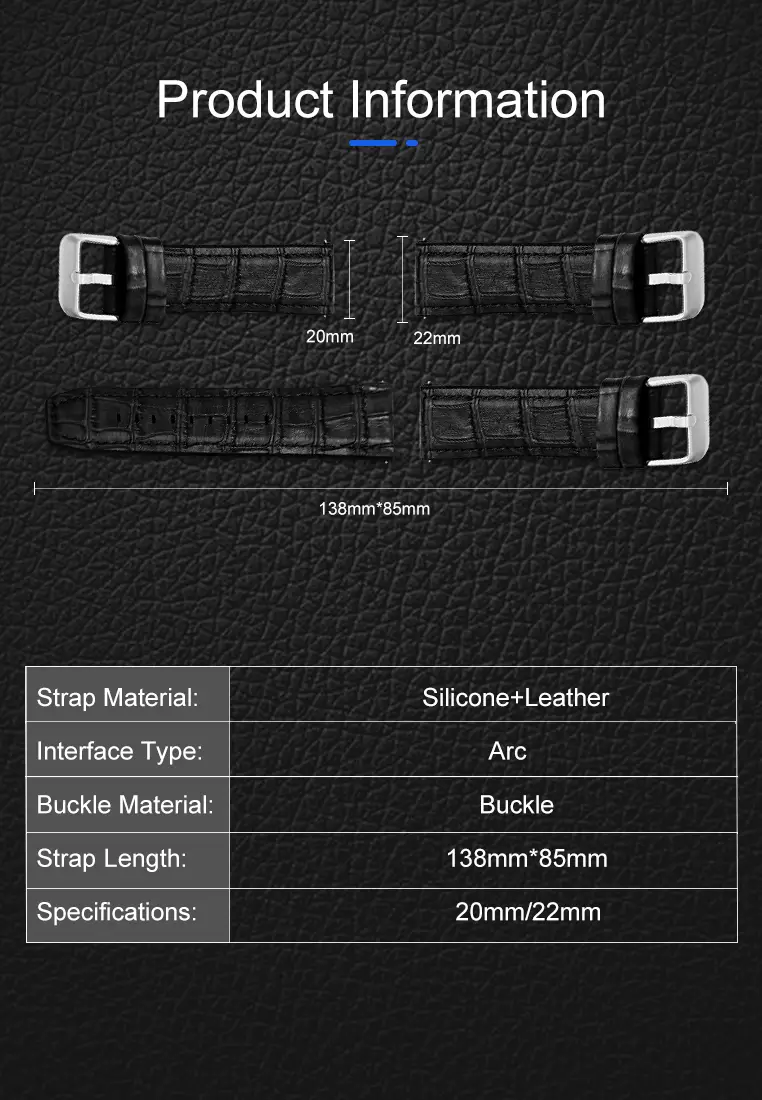 Tali Kulit Leather Strap Tali Strap 22mm Size coffee