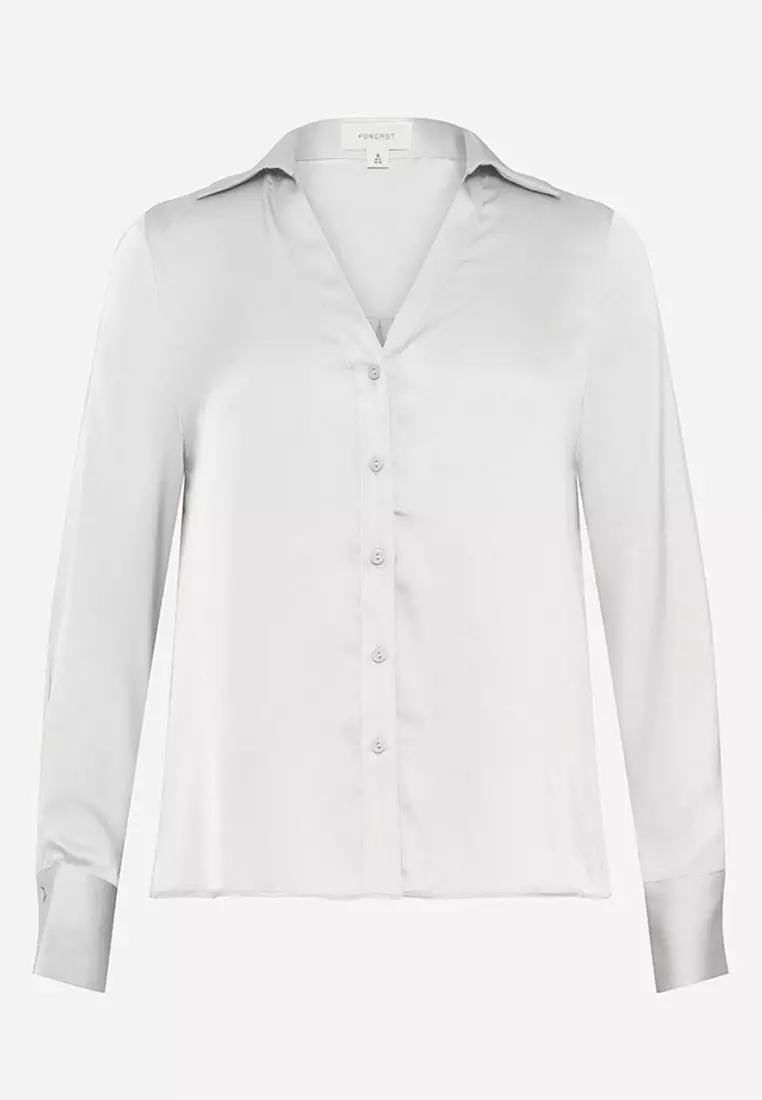 Lila V-Neck Satin Blouse