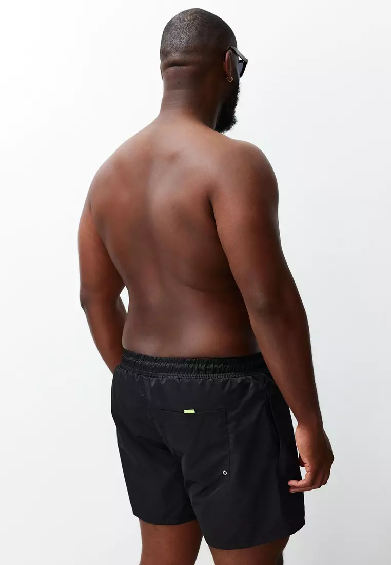 Black Plus Size Standard Fit Swimsuit Swim Shorts TMNSS24KD00000