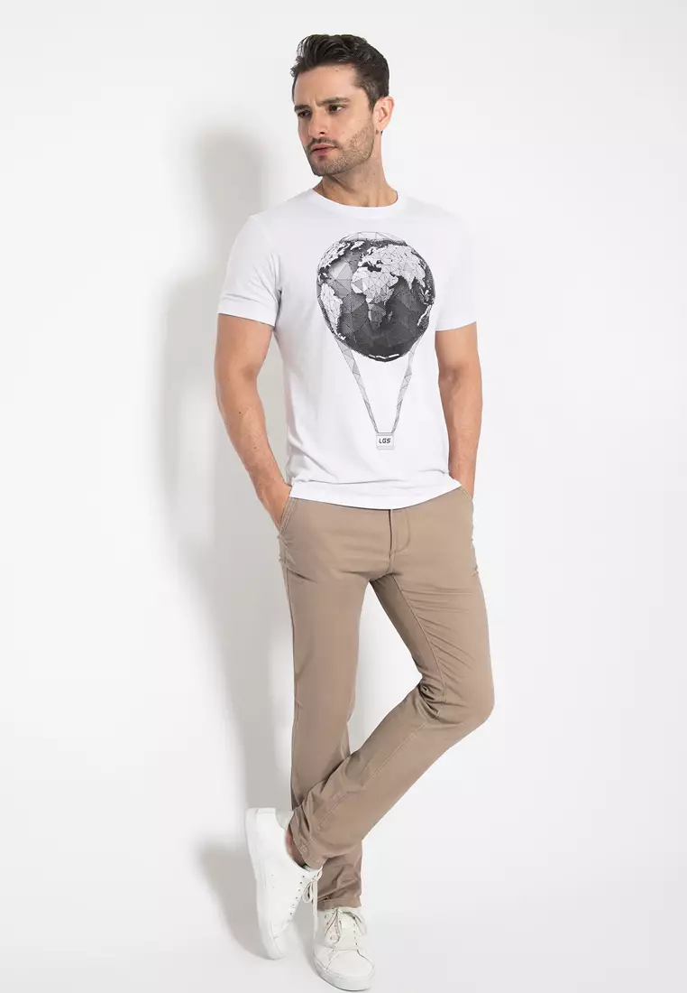 LGS - Celana Panjang Casual - Polos - Coklat Muda - Pria - Slim Fit - CCT.546.S046.002