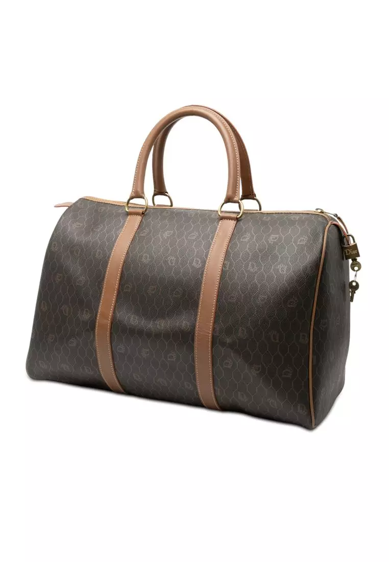 Pre-Loved Dior Honeycomb Coated Canvas Travel Bag
