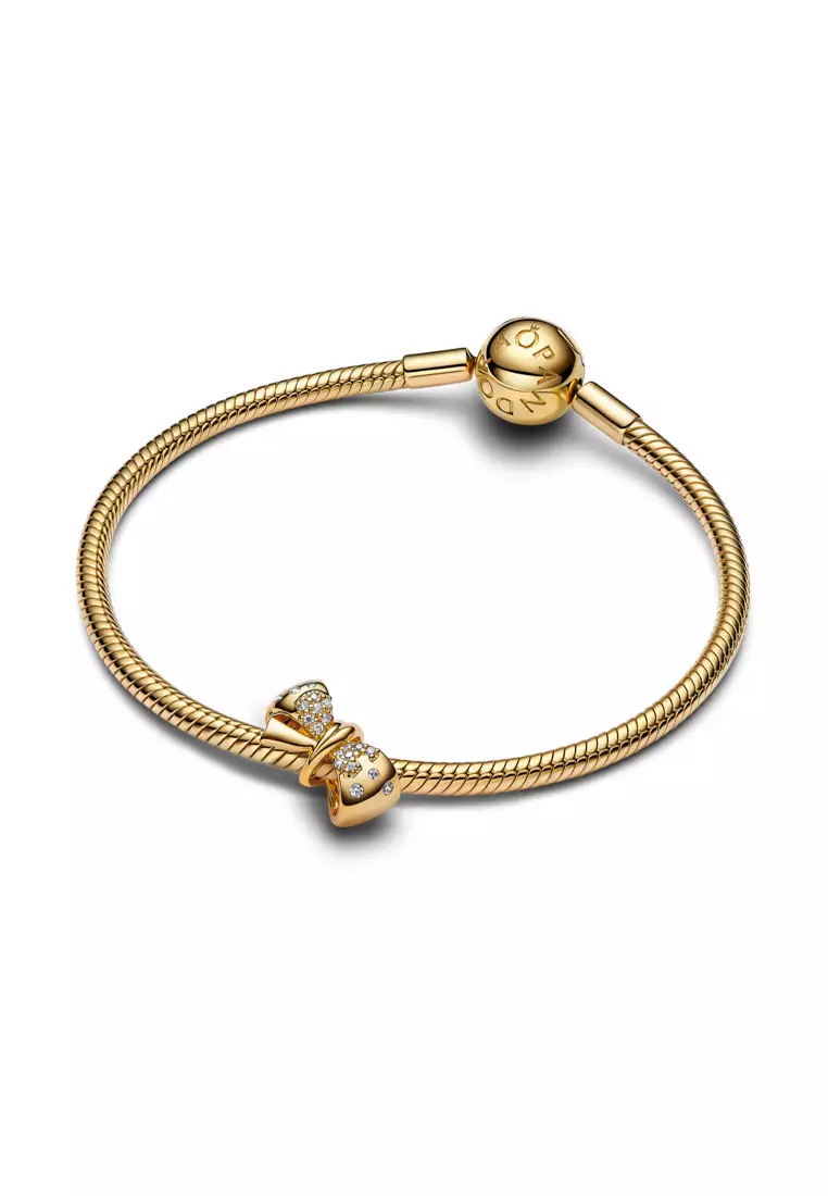 Pandora 14K Gold-Plated Sparkling Bow Charm