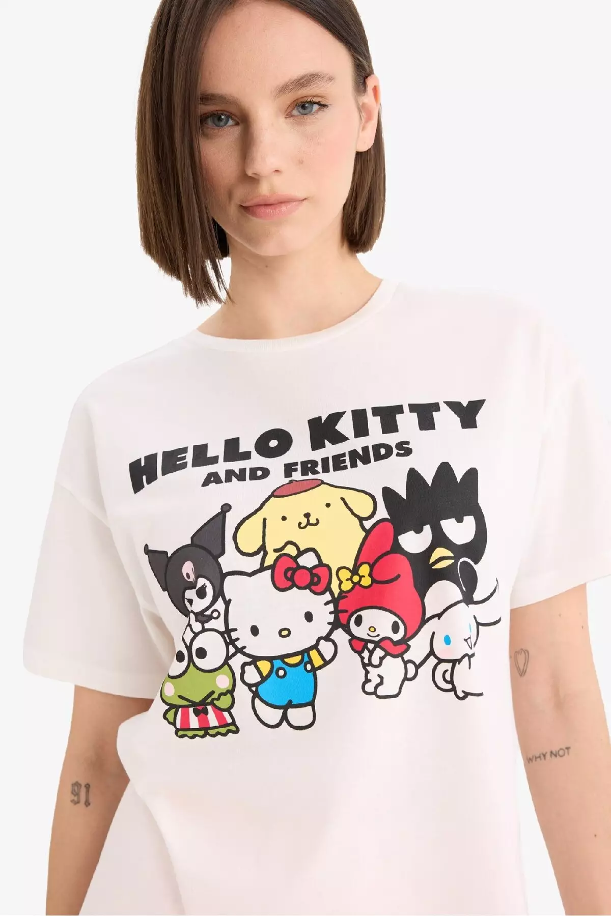 Cool Hello Kitty Oversize Pattern Back Printed Ad/Shoes (E6157Ax25Sm)
