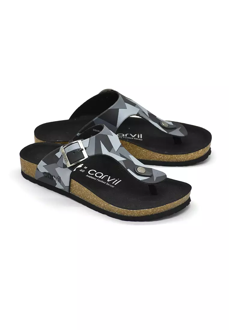 Carvil Sandal Pria Obama-01 M Black/Grey