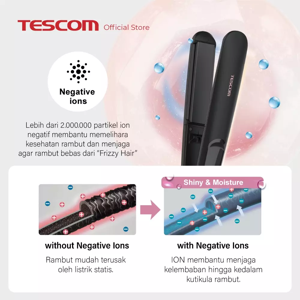 Tescom Gloss Pro Argan Straightener / Catokan Pelurus Rambut TS550ID