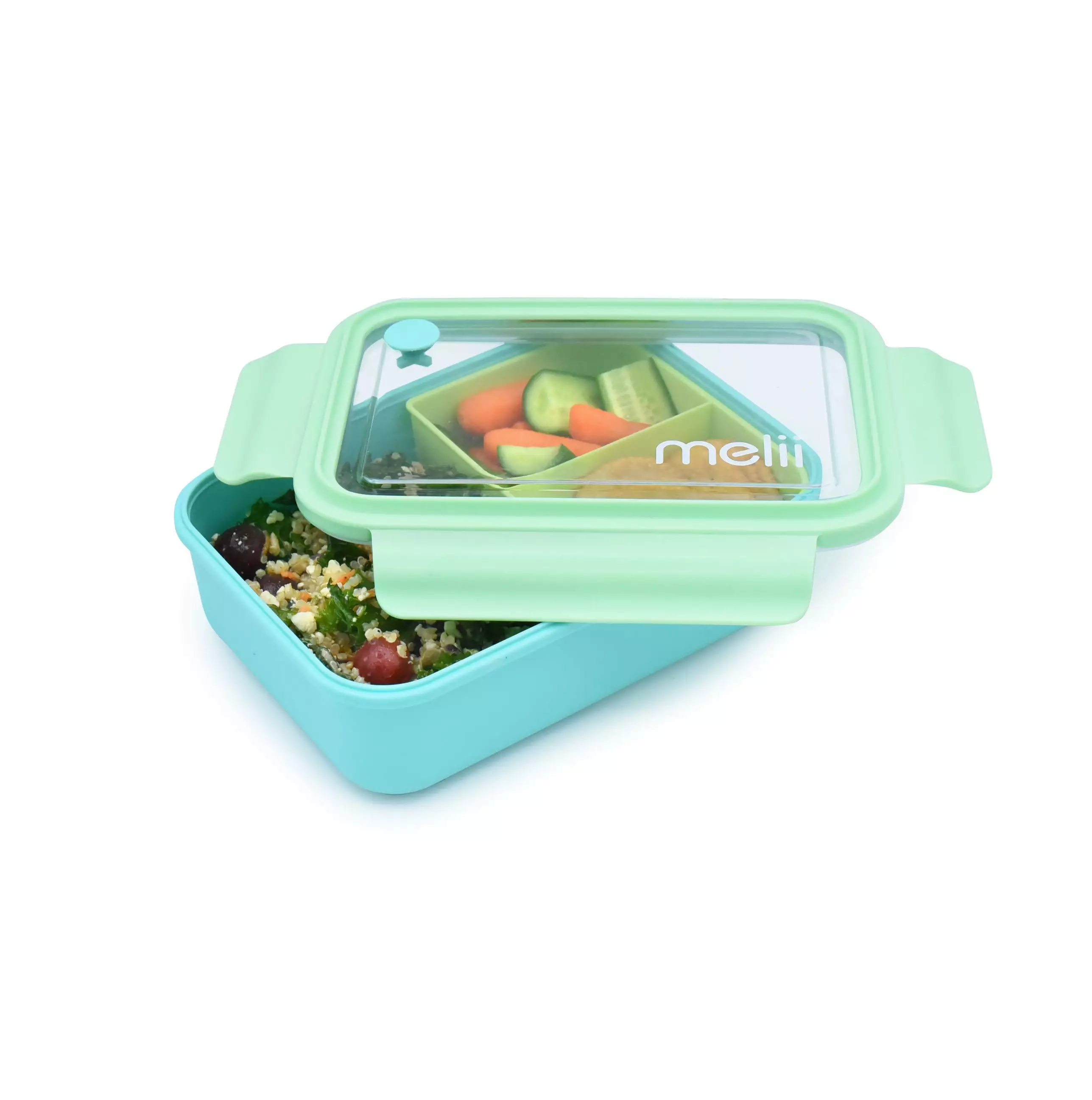 Melii Baby Bento Box with Removable Compartments - 1250 ml - Blue - tempat makan anak